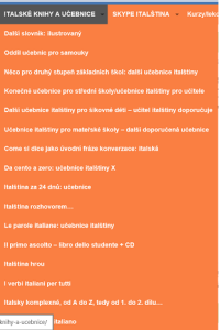 Italské knihy a učebnice: učebnice italštiny, slovníky, zjednodušená četba. 